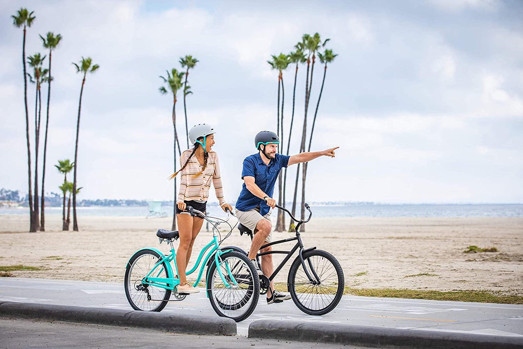 Schwinn Mikko &amp; Huron Adult Beach Cruiser Bike, Featuring Steel Step-Over or Step Through Frames, 1, 3, 7-Speed Drivetrains, Multiple Colors