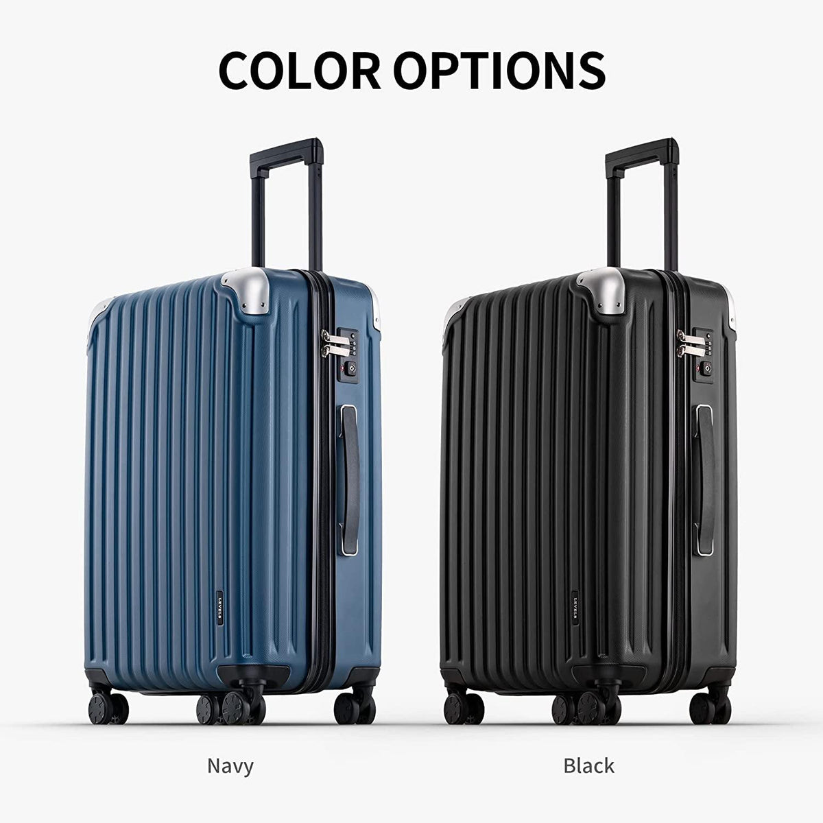 Grace Luggage, 28” Hardside Suitcase, ABS+PC Harshell Spinner Luggage with TSA Lock, Spinner Wheels - Blue, 28 Inch