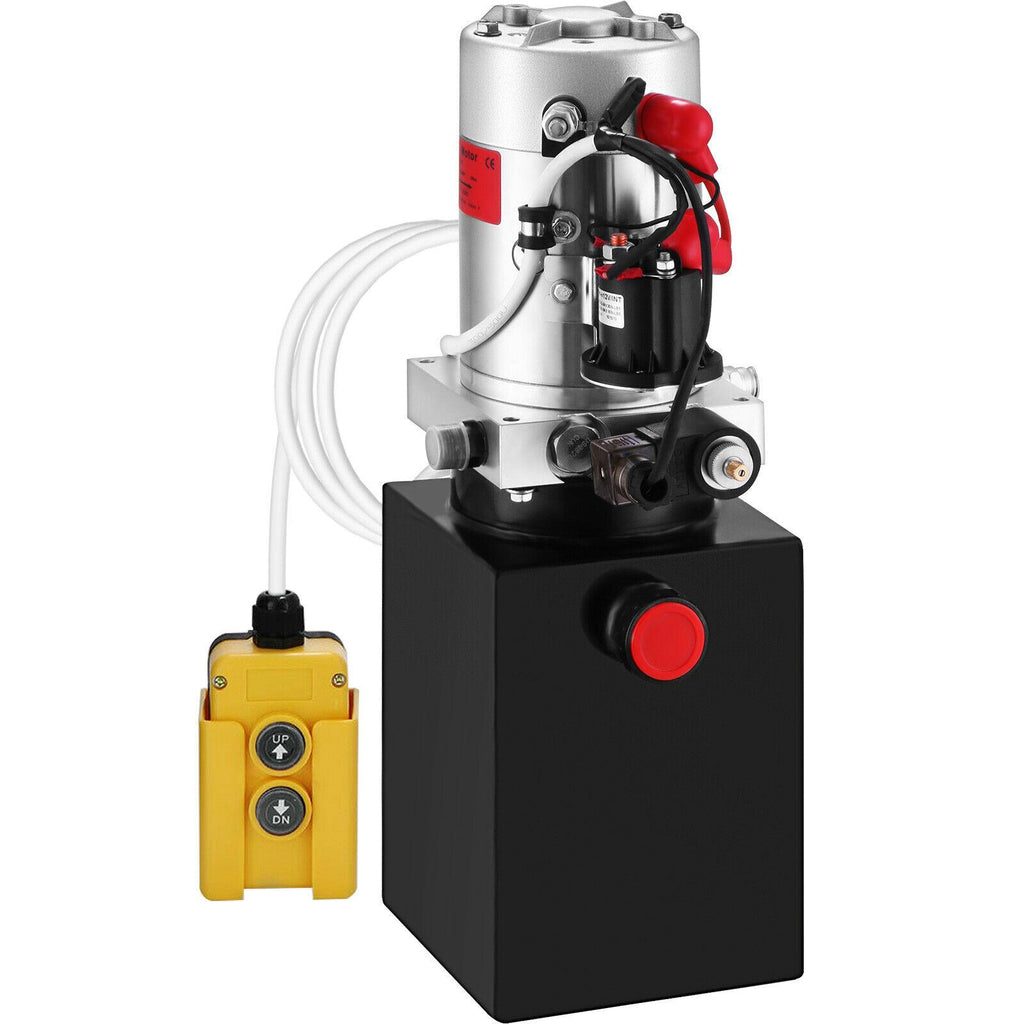 Single Acting Hydraulic Pump 12v Dump Trailer - 4 Quart Metal Reservoir