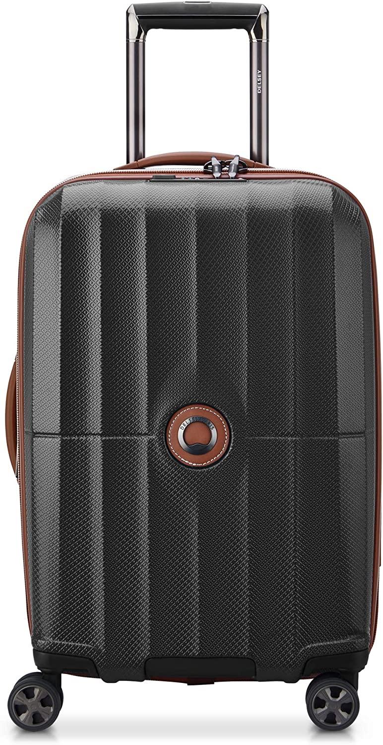 St. Tropez Hardside Expandable Luggage with Spinner Wheels, Black, Checked-Large 28 Inch