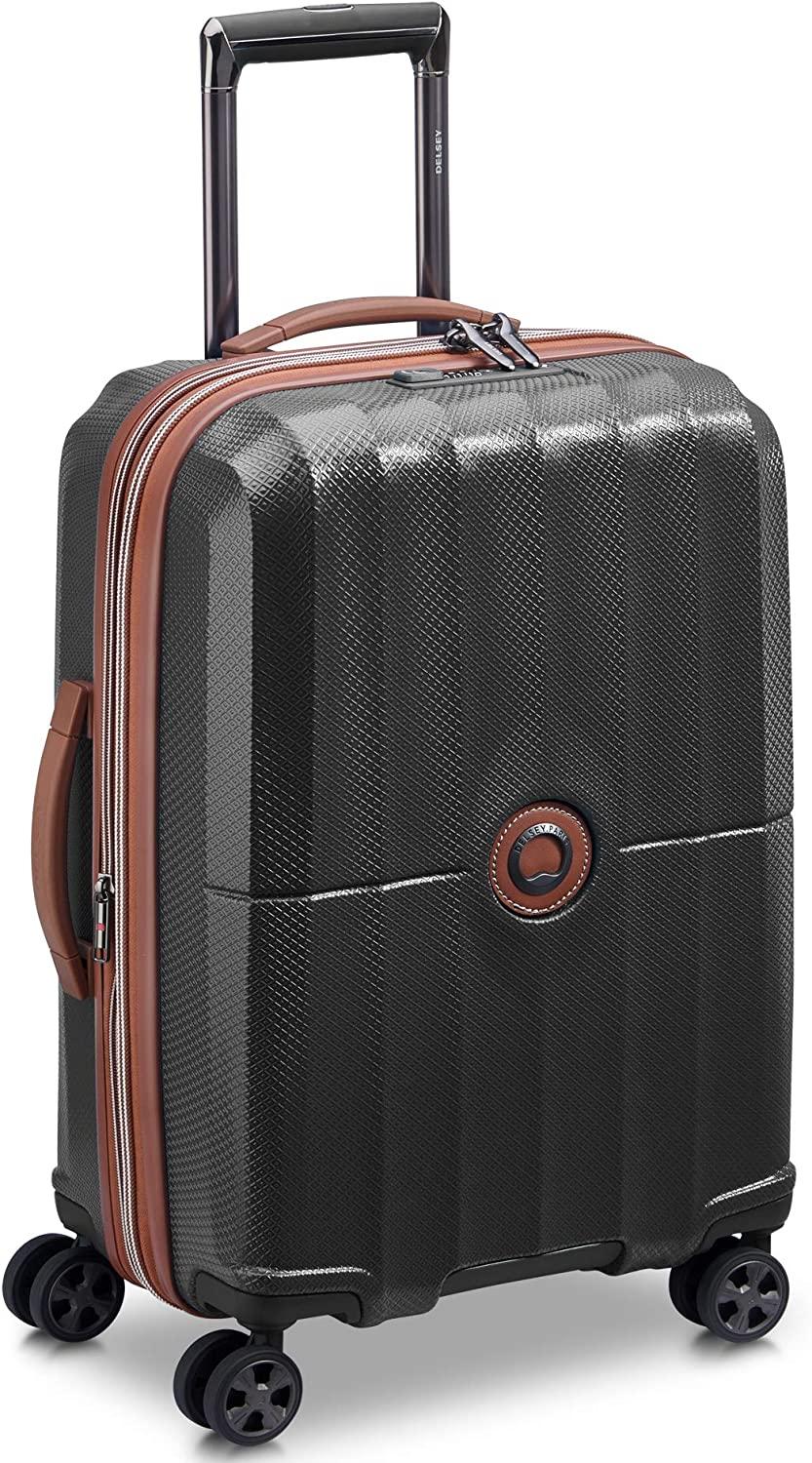 St. Tropez Hardside Expandable Luggage with Spinner Wheels, Black, Checked-Large 28 Inch