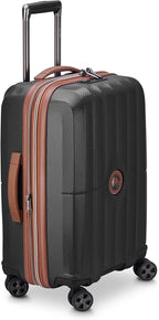 St. Tropez Hardside Expandable Luggage with Spinner Wheels, Black, Checked-Large 28 Inch