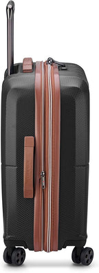St. Tropez Hardside Expandable Luggage with Spinner Wheels, Black, Checked-Large 28 Inch