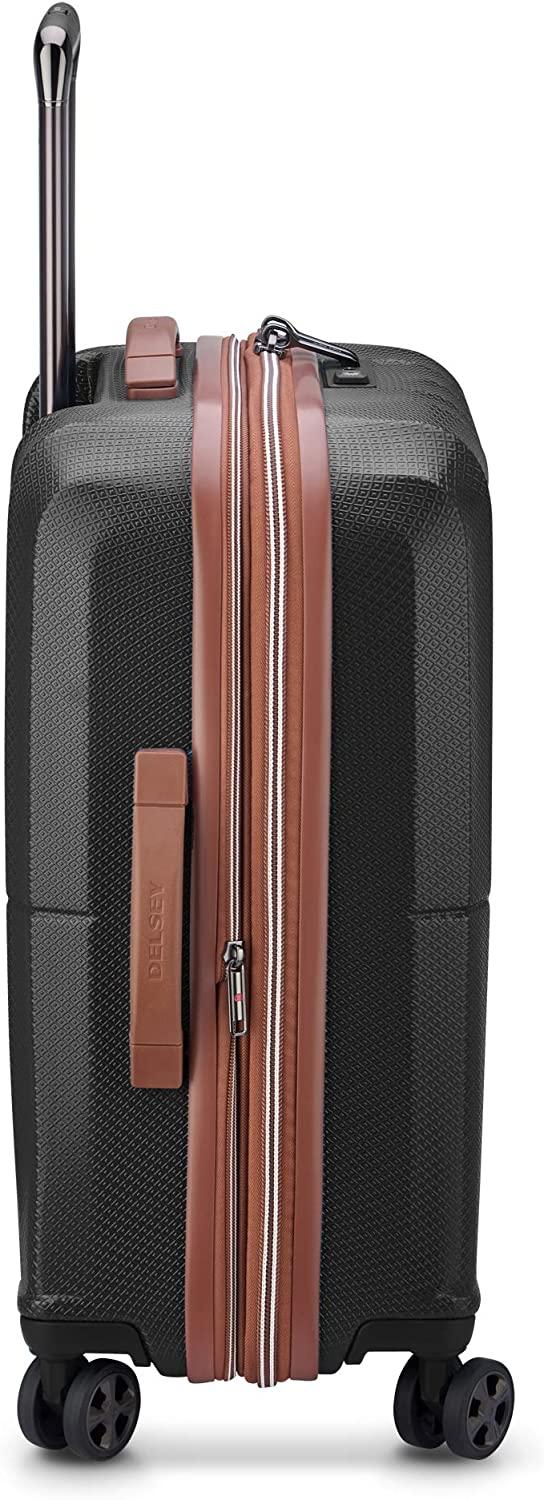 St. Tropez Hardside Expandable Luggage with Spinner Wheels, Black, Checked-Large 28 Inch