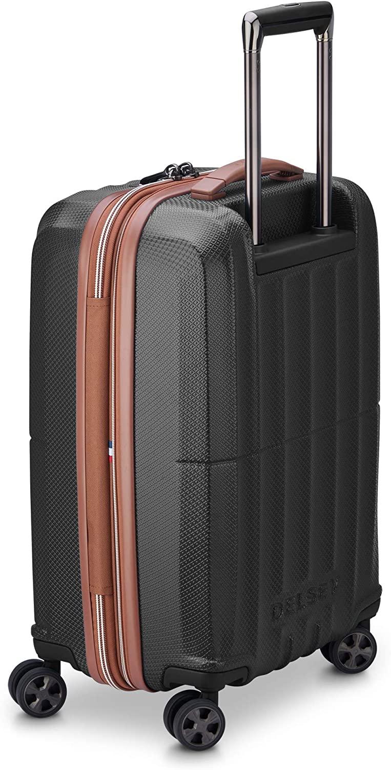 St. Tropez Hardside Expandable Luggage with Spinner Wheels, Black, Checked-Large 28 Inch