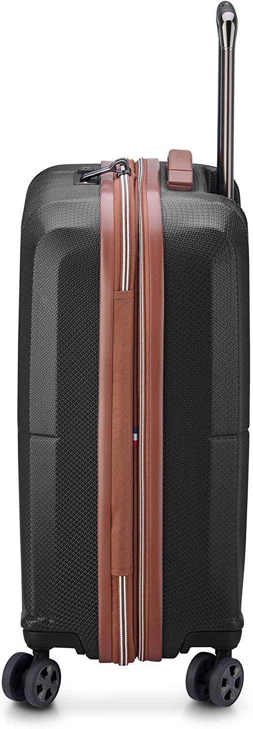 St. Tropez Hardside Expandable Luggage with Spinner Wheels, Black, Checked-Large 28 Inch