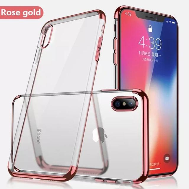 Phone Case - Luxury Ultra Thin Transparent Plating Shining Soft TPU Phone Case For iPhone XS/XR/XS Max