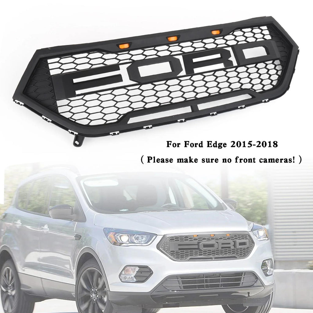 Ford Edge 15-18  Raptor Style Front Bumper Grill Upper Black Grill Generic