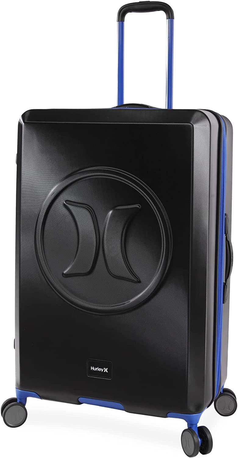 Wave Hardside Spinner Luggage, Black/Blue, Check in