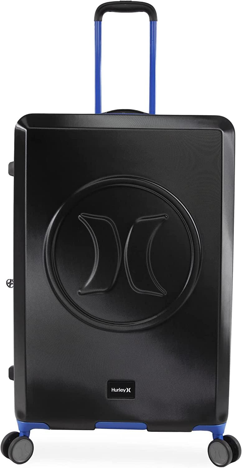 Wave Hardside Spinner Luggage, Black/Blue, Check in
