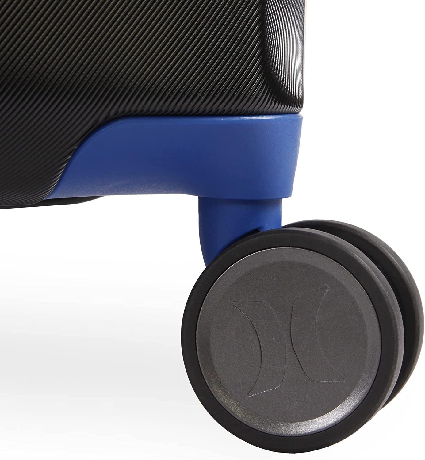 Wave Hardside Spinner Luggage, Black/Blue, Check in