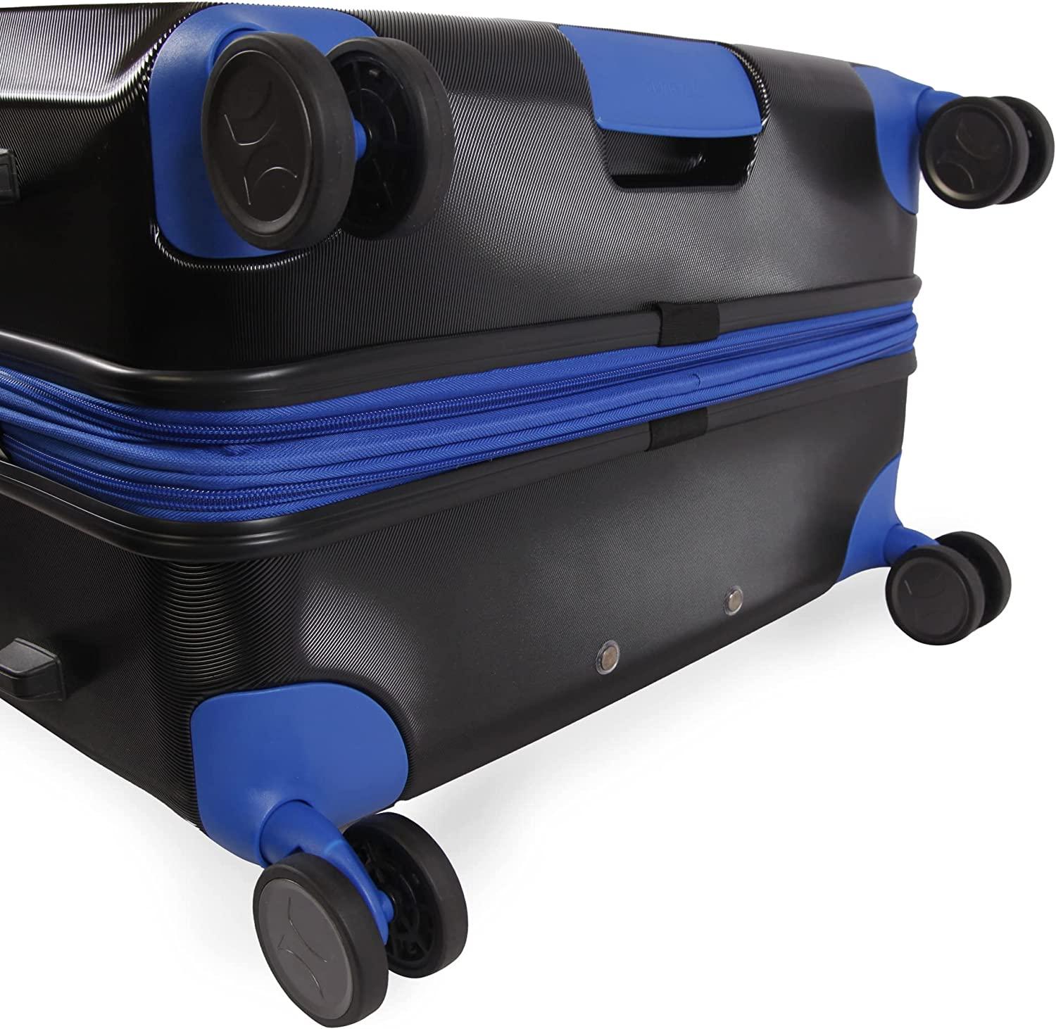 Wave Hardside Spinner Luggage, Black/Blue, Check in