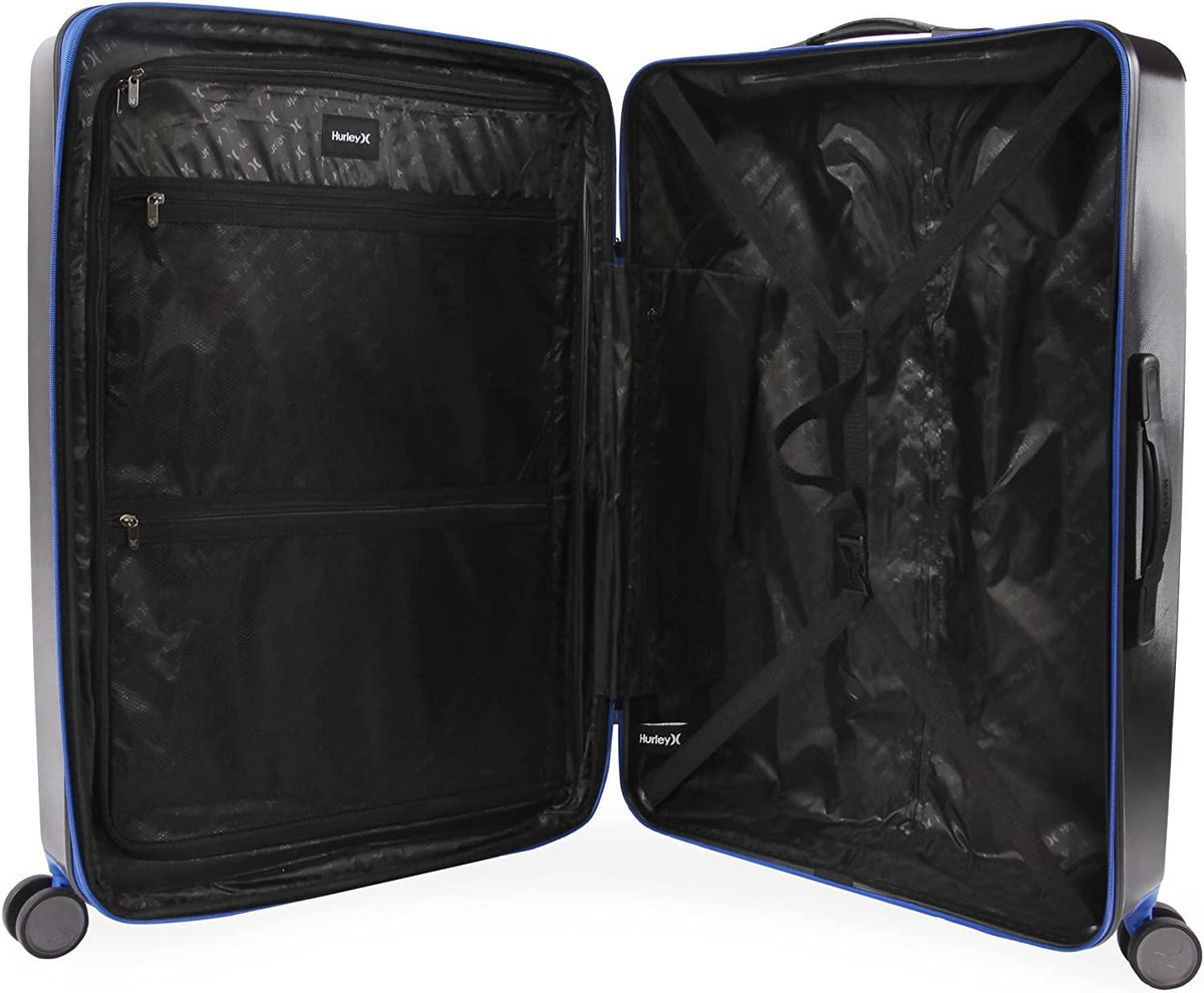 Wave Hardside Spinner Luggage, Black/Blue, Check in