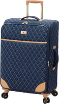 Queensbury Softside Spinner Luggage, Navy, Checked-Medium 24-Inch