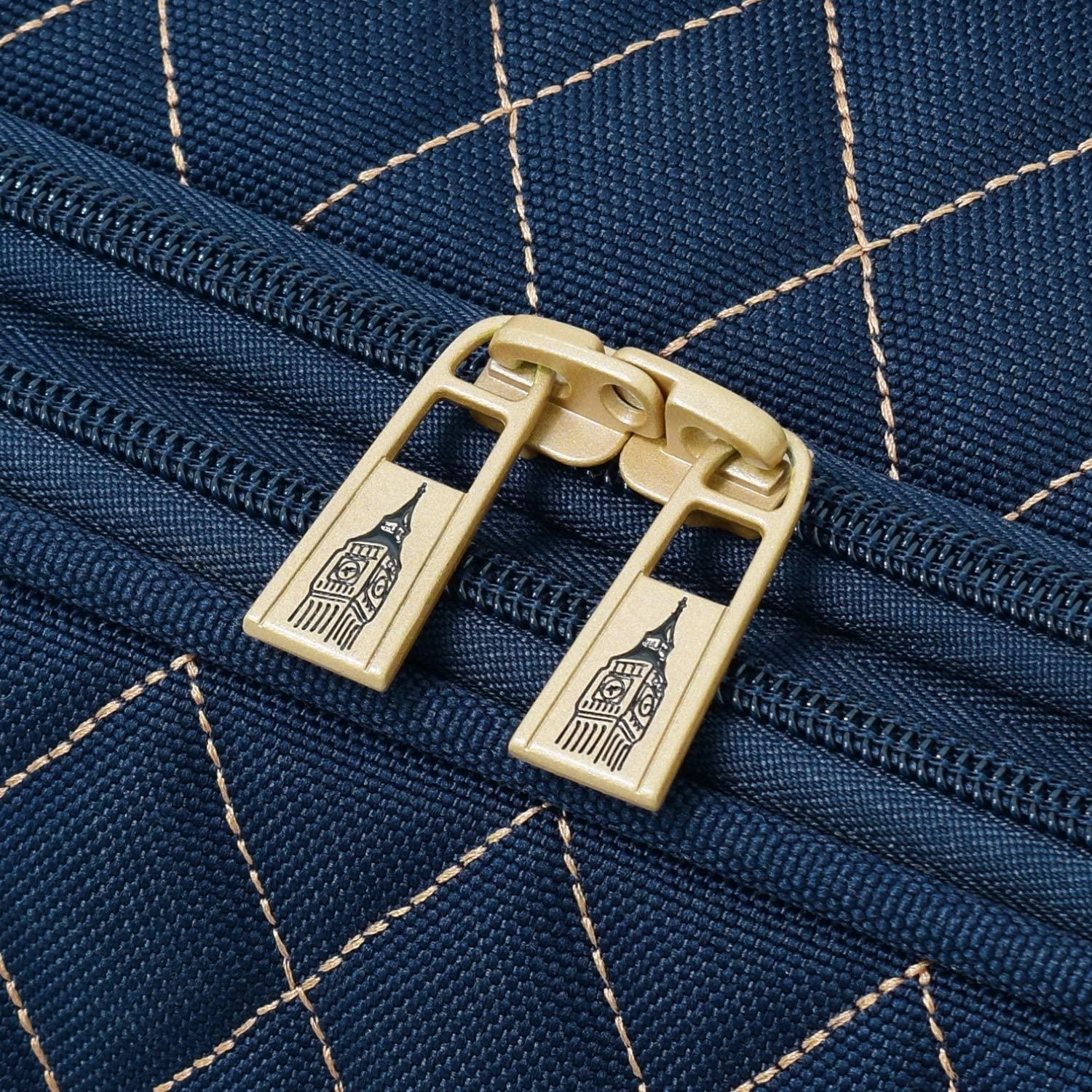 Queensbury Softside Spinner Luggage, Navy, Checked-Medium 24-Inch