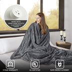 Beautyrest Reversible Microlight to Sherpa Electric Blanket, Auto Shut Off, Virtually Zero EMF, Multi Heat Setting, UL Certified, Machine Washable, Grey (90 inx100 in)