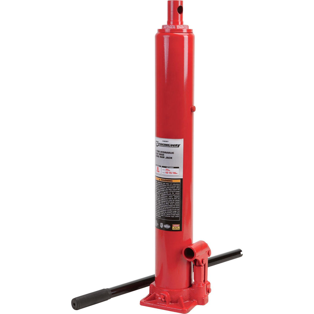 Strongway 8-Ton Long Ram Hydraulic Jack - Single Piston, Flat Base