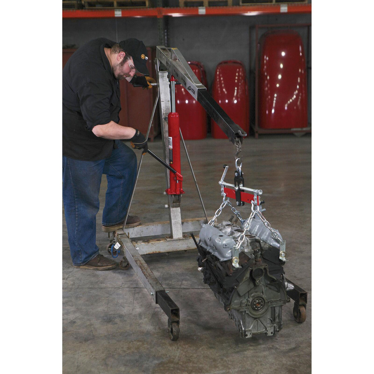 Strongway 8-Ton Long Ram Hydraulic Jack - Single Piston, Flat Base