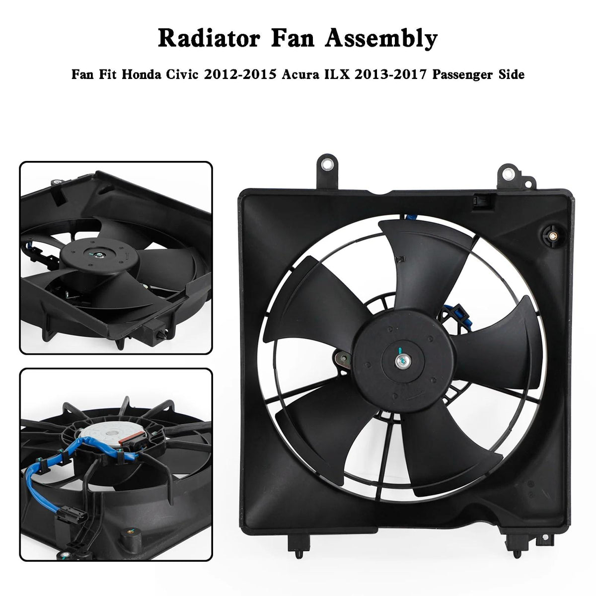 2013-2015 Honda Civic Natural Gas, Touring Radiator Cooling Fan Driver Side 19030R1AA01PFM TYC601350 HO3115158 19015R1AA01 19020RSAG01 19015-R1A-A01 Generic