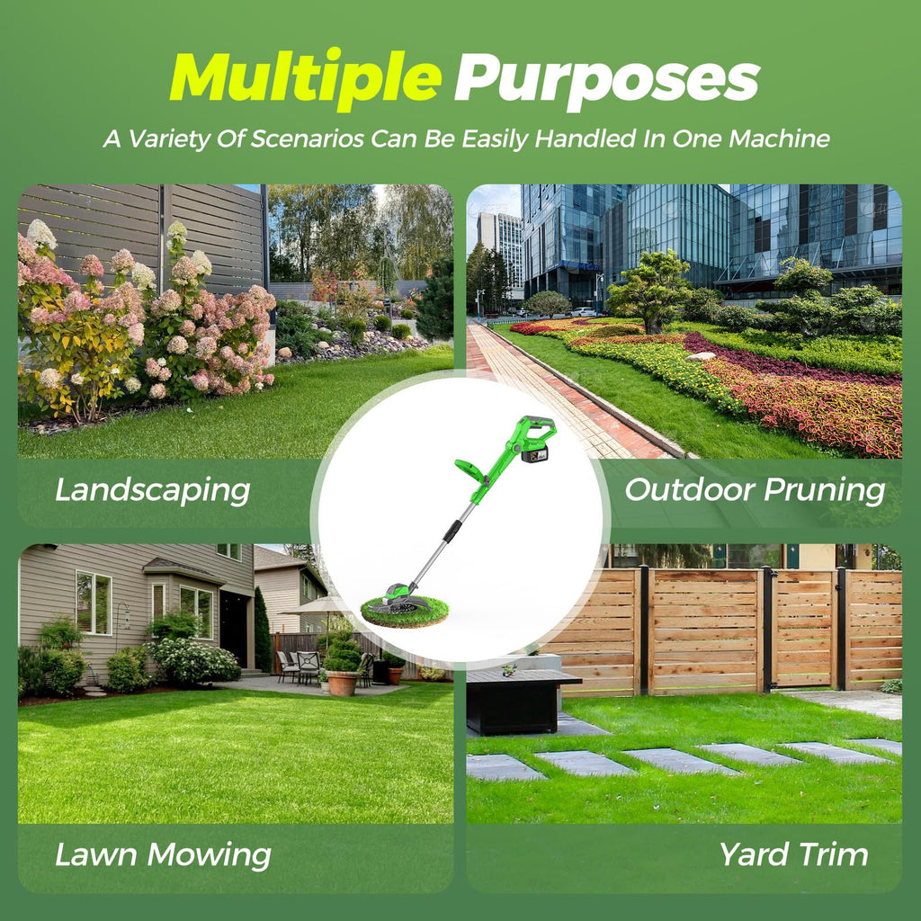 21V Electric Weed Wacker Cordless Weed Wacker with 2 x 4.5Ah Batteries, 960W Brushless Motor Weed Eater, 4-in-1 Multifunctional Grass Trimmer Lawn Tool Cordless Cutter Mower, Garden Gifts
