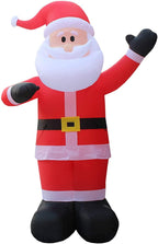 Two Christmas Party Decorations Bundle, Includes 14 Foot Tall HuChristmas Inflatable Santa Claus, and 12 Foot Long Lighted Inflatable Santa Claus on Sleigh with 3 Reindeer &amp; Christmas Tree Blowup