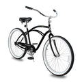 Tracer Lightweight Beach Cruiser Bike for Adult, 26 Inch Wheels, Featuring Steel Step Over or Step Through Hi Ten Steel Frame, 1 Speed, Coaster Brake, Hybrid Bike, Complete Cruiser Bikes, Black, Male