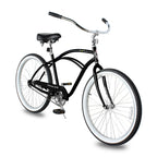 Tracer Lightweight Beach Cruiser Bike for Adult, 26 Inch Wheels, Featuring Steel Step Over or Step Through Hi Ten Steel Frame, 1 Speed, Coaster Brake, Hybrid Bike, Complete Cruiser Bikes, Black, Male