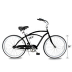 Tracer Lightweight Beach Cruiser Bike for Adult, 26 Inch Wheels, Featuring Steel Step Over or Step Through Hi Ten Steel Frame, 1 Speed, Coaster Brake, Hybrid Bike, Complete Cruiser Bikes, Black, Male