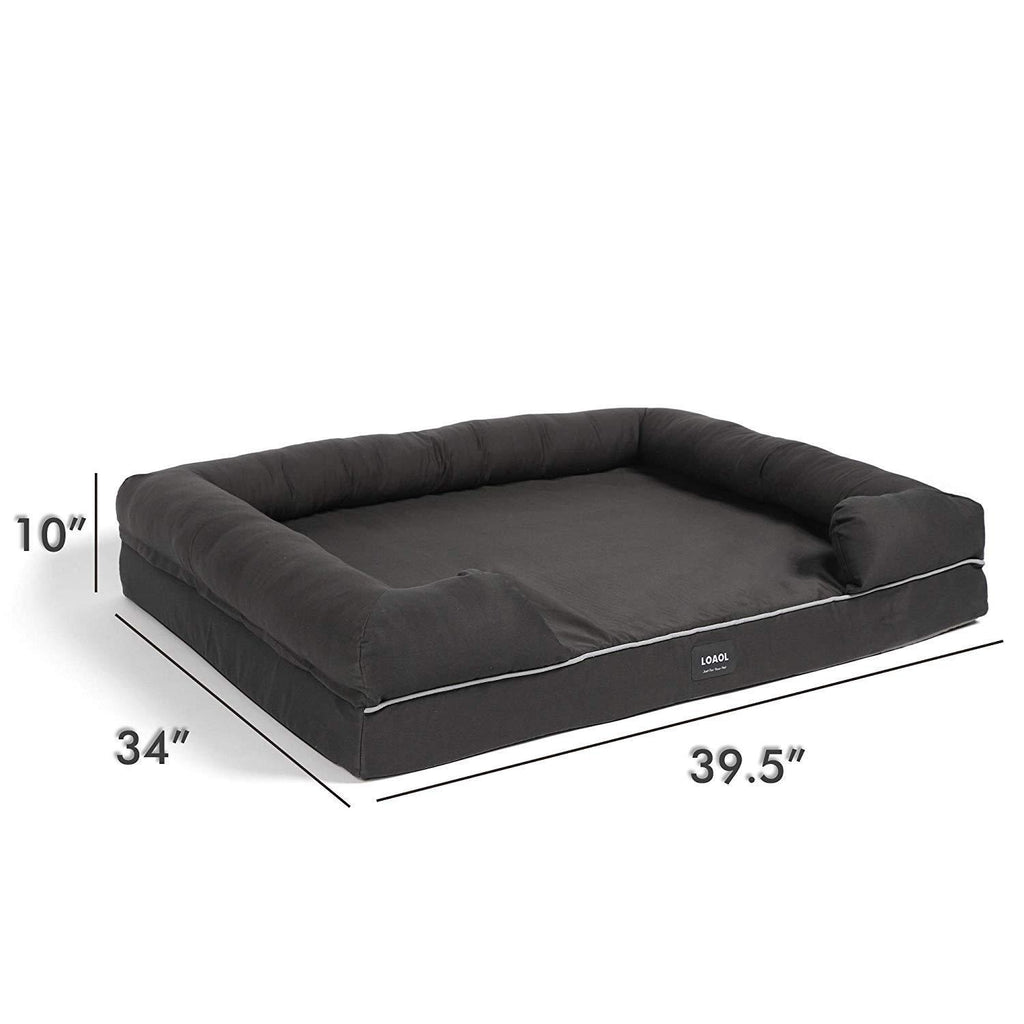 LOAOL 4"Durable Waterproof Memory Foam Pet Bed Mattress Orthopedic Dog Sofa Couch with Changeable Cover