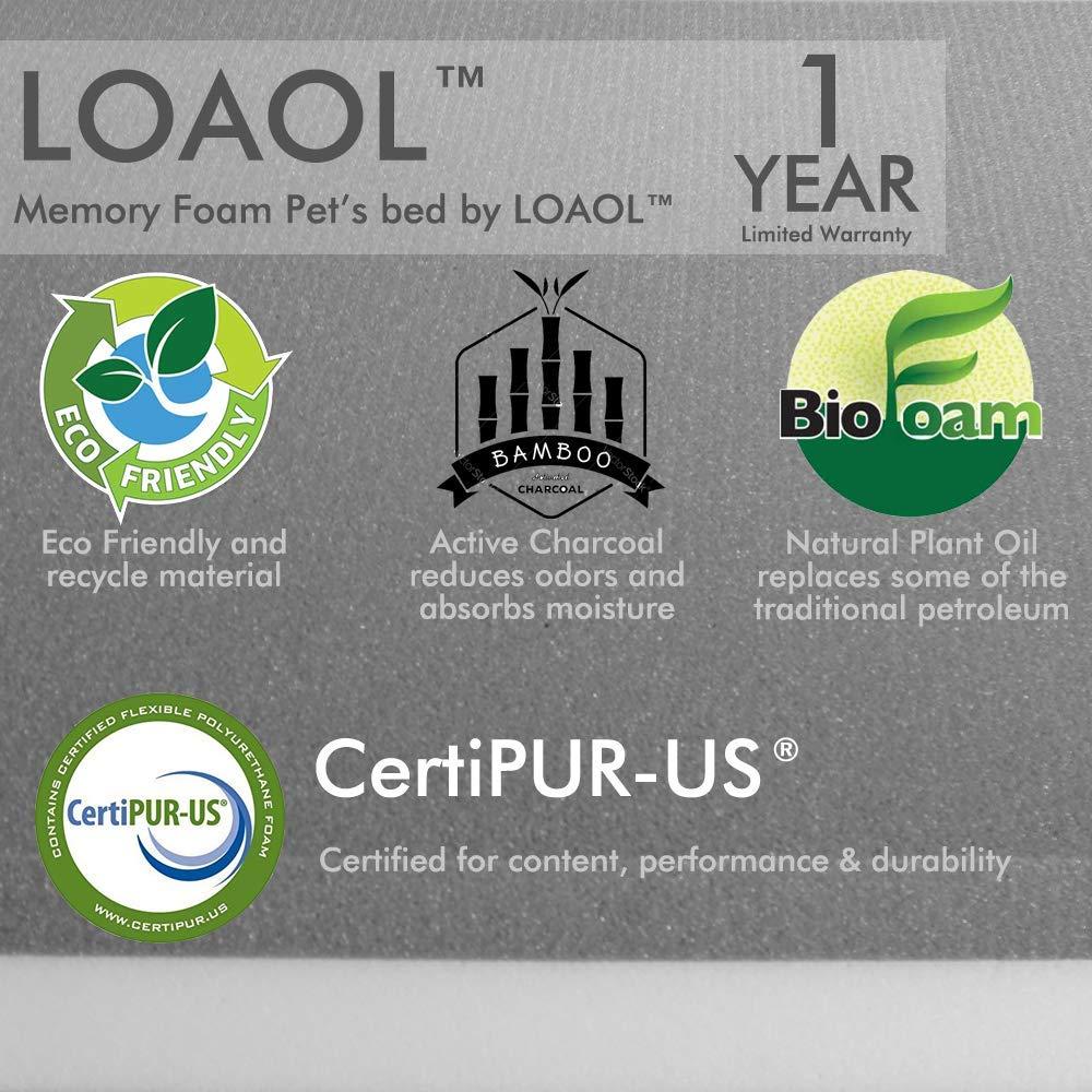 LOAOL 4"Durable Waterproof Memory Foam Pet Bed Mattress Orthopedic Dog Sofa Couch with Changeable Cover
