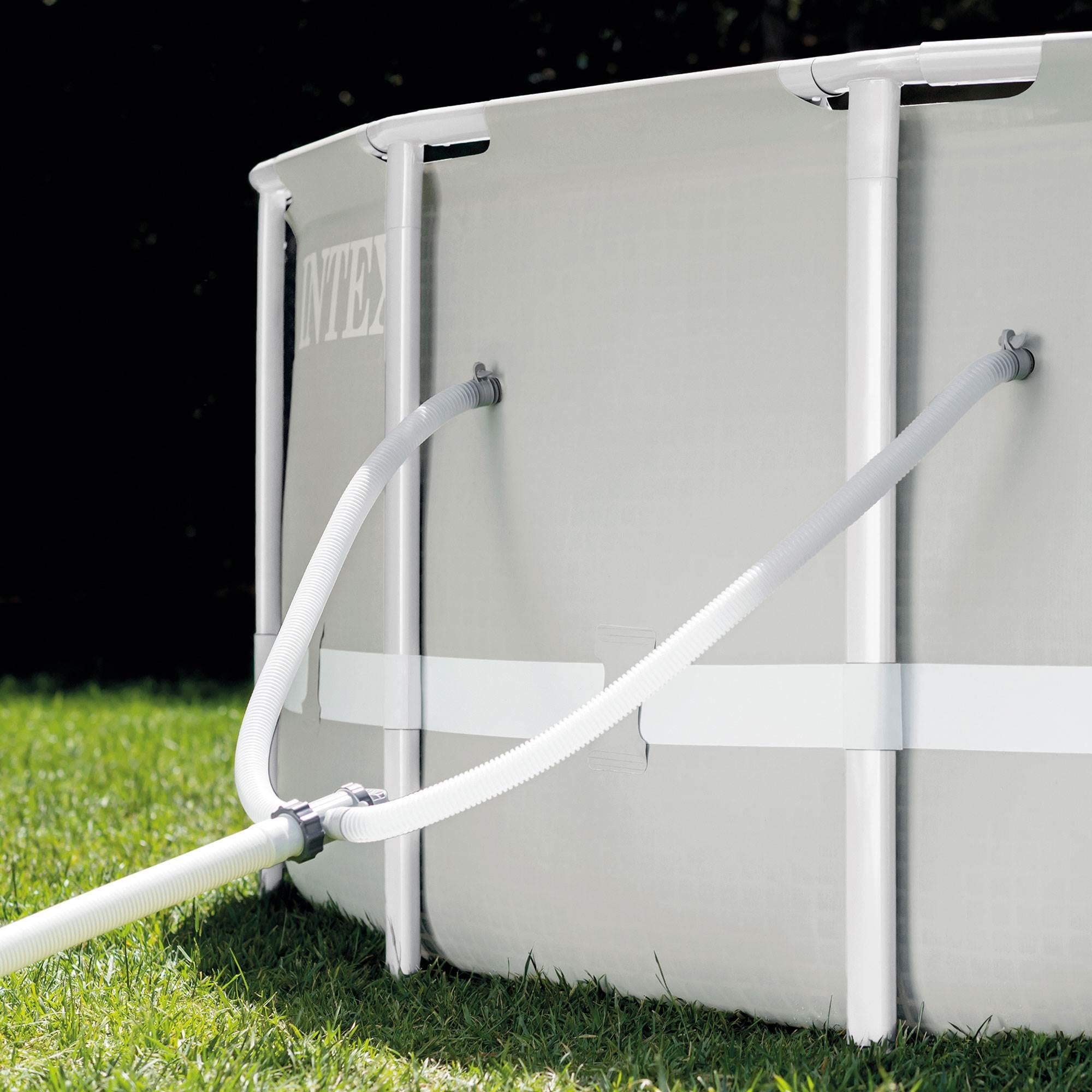 26731EH 18ft x 48in Outdoor Prism Frame Above Ground Swimming Pool Set with Cover, Ladder, Filter Pump, and 6 Replacement