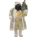 36 in. Christmas African American Santa Claus with Prelit Christmas Tree, Music, Lights and Motion