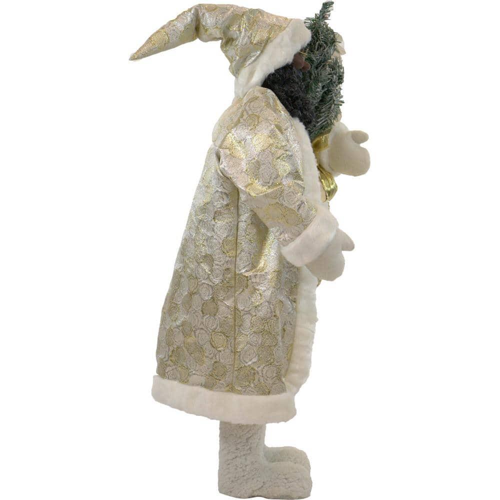 36 in. Christmas African American Santa Claus with Prelit Christmas Tree, Music, Lights and Motion