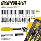 Home Tool Kit, 220 Piece Hand Tool Kit with Toolbox StoraCase, Basic Household Auto Repair Tool Set for Home Repairs Men Women DIY, Auto Maintenance, General Use, Household Repair Tools