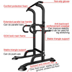 Pgyong Power Tower Dip Station Pull Up Bar for Home Gym Strength Training Workout Equipment, 440LBS, Black