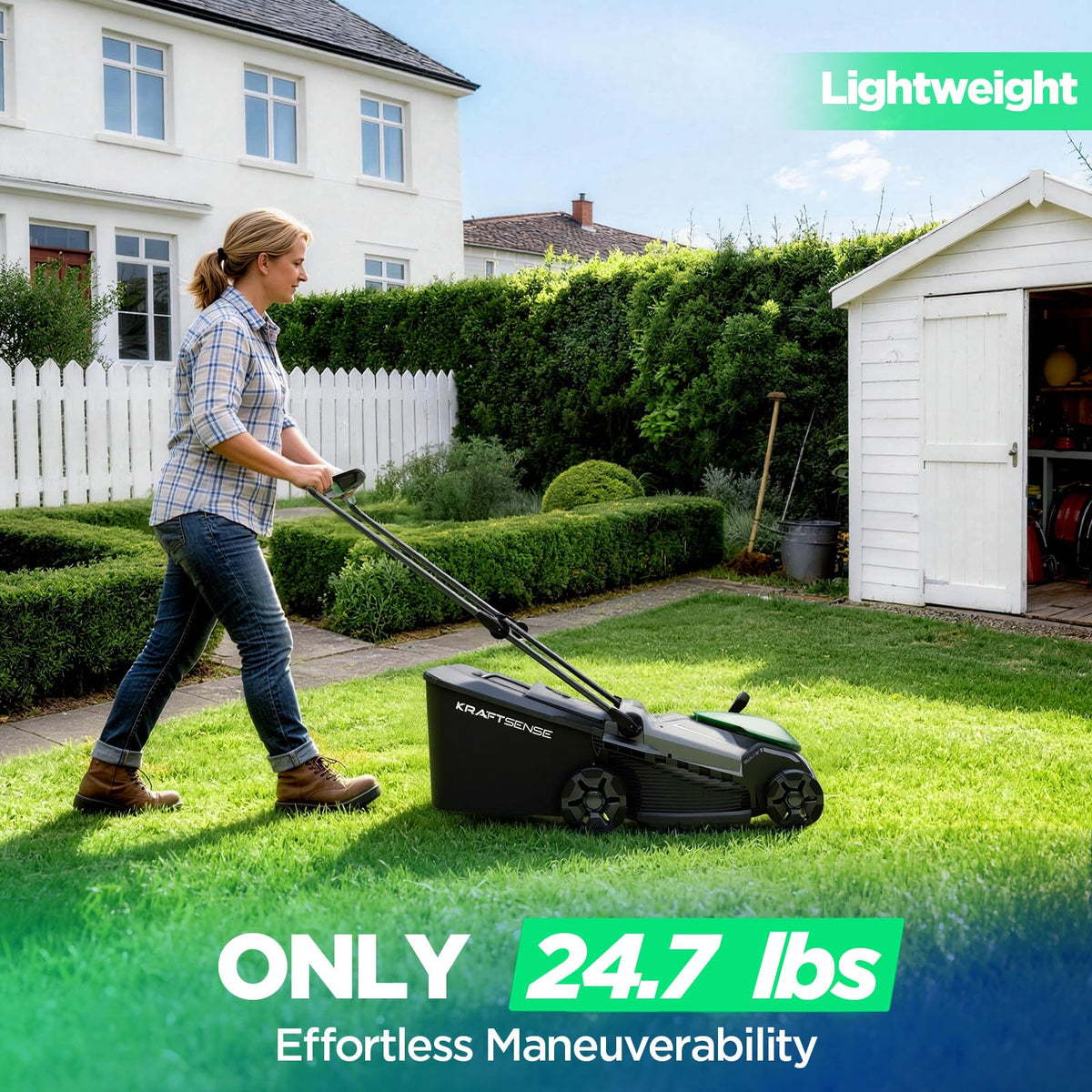 16" Electric Lawn Mower, 40V Cordless Lawn Mower with 2x5.0Ah Batteries &amp; Charger, Brushless Motor, 2-in-1 Mulching &amp; Bagging, 6-Position Height Adjustment, for Small to Medium Yards