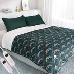 Queen Size Electric Blanket, Double Control with 10 Heating Levels, Adjustable Timer Auto Off, Machine Washable Fast Heating Heated Blanket Throw (Green, 84×90 Queen)