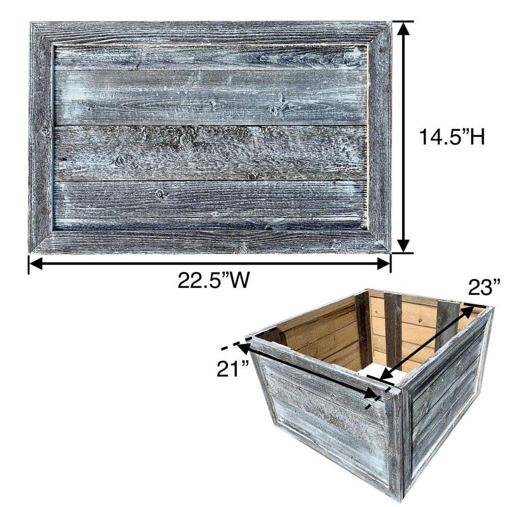 Farmhouse 22.5 in. W x 14.5 in. H, 30 in. Dia, White Wash Decorative Christmas Tree Box Collar