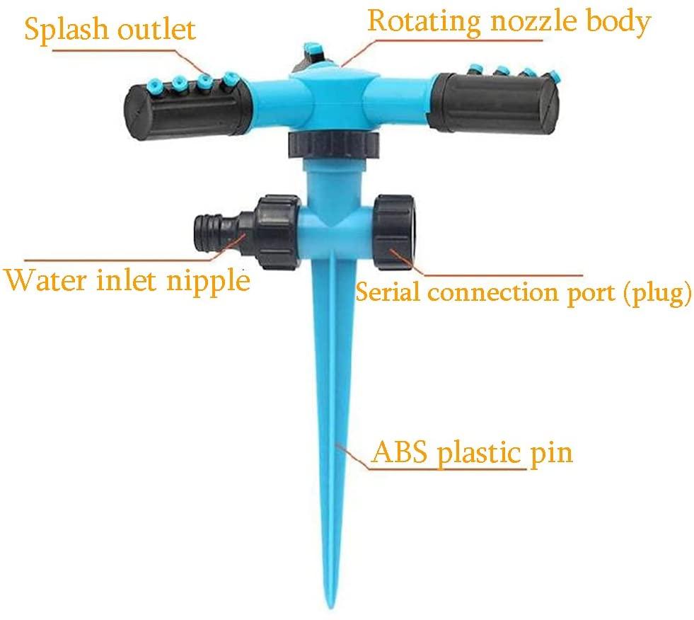 XIN XIN Gardening Watering System Sprinkler Garden Sprinkler 360 Degree Automatic Rotating Sprinkler for Lawn Hose Sprinkler Used for Watering Lawns, Plants, Flowers, Vegetables, Etc