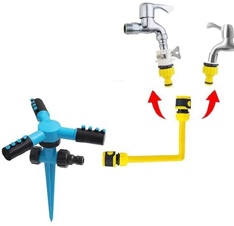 XIN XIN Gardening Watering System Sprinkler Garden Sprinkler 360 Degree Automatic Rotating Sprinkler for Lawn Hose Sprinkler Used for Watering Lawns, Plants, Flowers, Vegetables, Etc