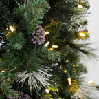 Home Heritage Lincoln 5 Foot LED Pre-Lit Christmas Tree w/ Pine Cones &amp; Glitter