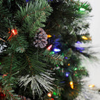 Home Heritage Lincoln 5 Foot LED Pre-Lit Christmas Tree w/ Pine Cones &amp; Glitter