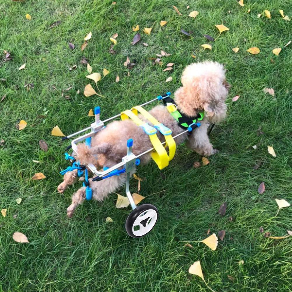 Pet Wheelchair Double Wheel Pet Assisted Walk Car Aluminium Alloy Disabled Dog Wheelchair XS Size Widen Pet Hind Leg Reha Assisted Walk Wheelchair