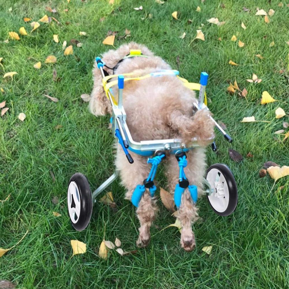 Pet Wheelchair Double Wheel Pet Assisted Walk Car Aluminium Alloy Disabled Dog Wheelchair XS Size Widen Pet Hind Leg Reha Assisted Walk Wheelchair