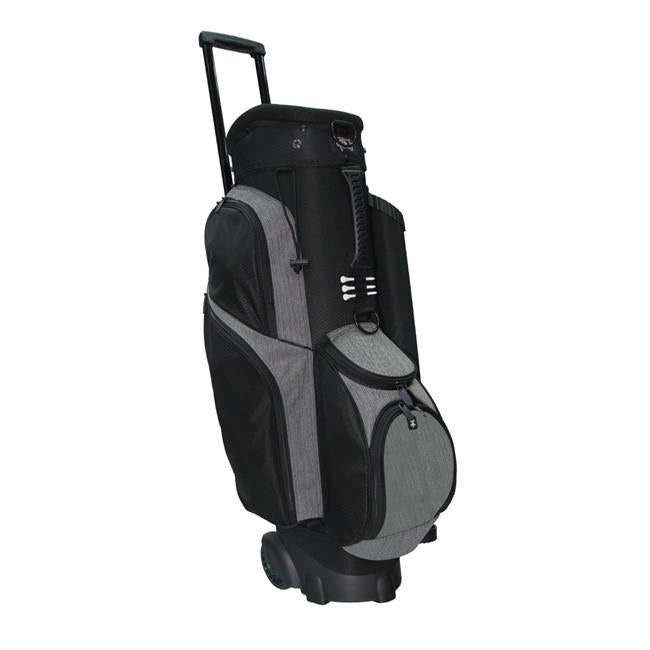 RJ Sports SP1115 Spinner X Transport Cart Golf Bags - Black &amp; Heather Grey - 15 x 12 x 36 in.