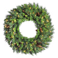 30 in. Cheyenne Pine Pre-lit Christmas Wreath with Cones