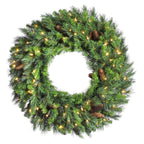30 in. Cheyenne Pine Pre-lit Christmas Wreath with Cones