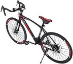 Aluminum Road Bike, Carbon Fork Road Bike 21 Speed Disc Brakes, 700c, Red Shipping from USA