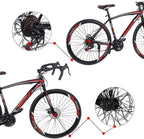 Aluminum Road Bike, Carbon Fork Road Bike 21 Speed Disc Brakes, 700c, Red Shipping from USA