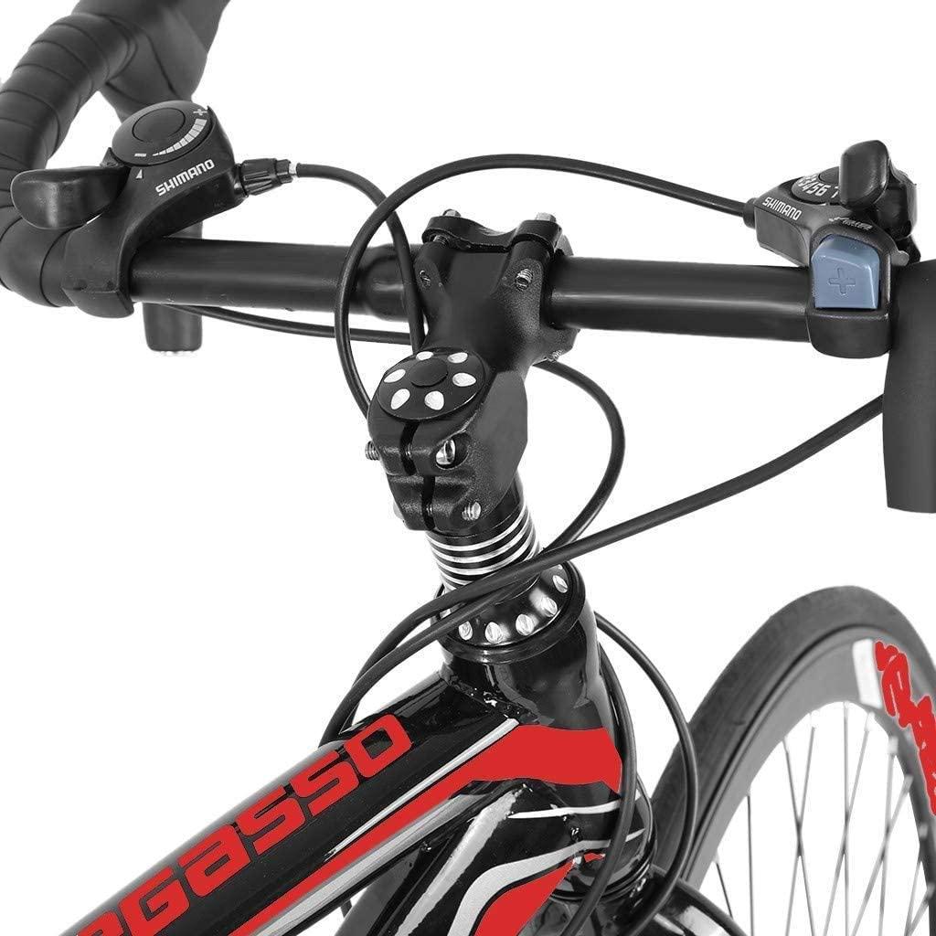Aluminum Road Bike, Carbon Fork Road Bike 21 Speed Disc Brakes, 700c, Red Shipping from USA